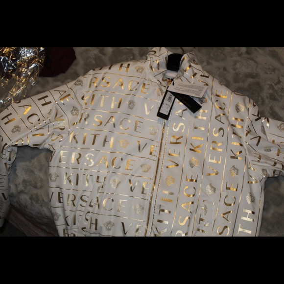 versace jacket white and gold